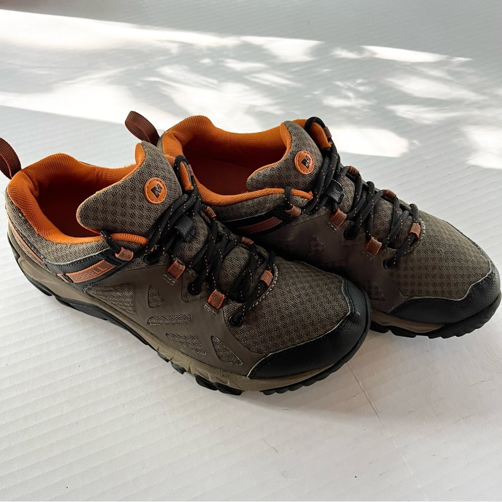 MERRELL Men's Outright Edge Hiking Shoes Grey Boulder Burnt Orange J342282C 7.5